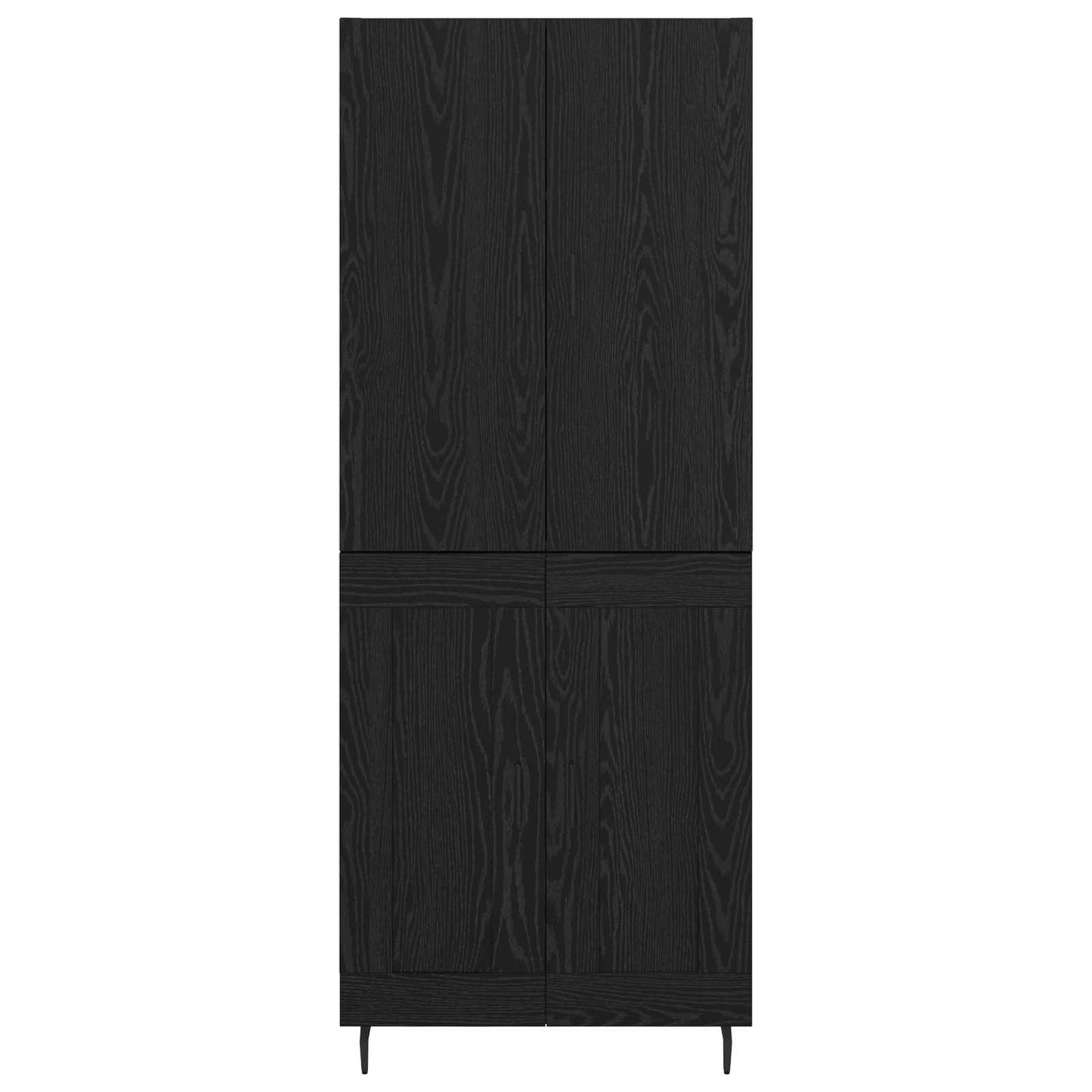 vidaXL Highboard 2 pcs Μαύρη δρυς Σύνθετο Ξύλο και Γυαλί