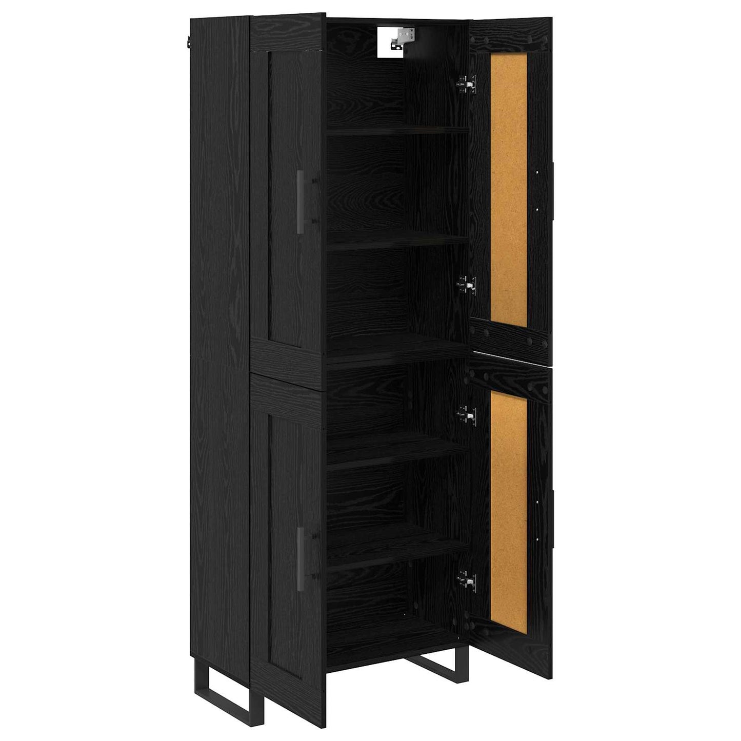 vidaXL Highboard Μαύρη Οξυά 69,5 x 34 x 180 εκ. Επεξεργασμένο ξύλο