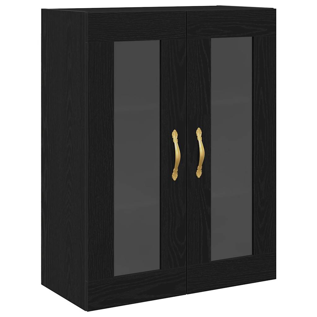 vidaXL Highboard Επιτοίχιο 2 pcs Μαύρη Οξυά 69,5 x 34 x 180 εκ.