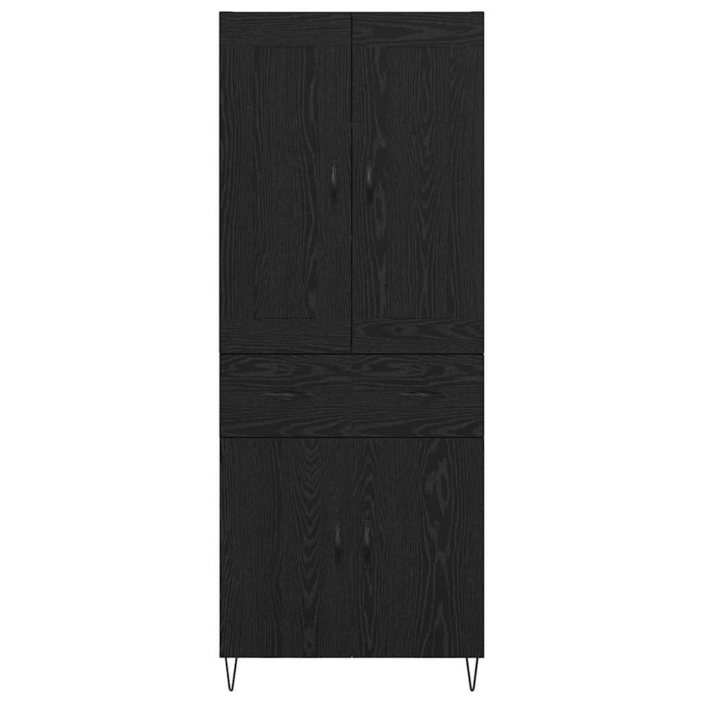 vidaXL Highboard Μαύρη Οξυά 69,5 x 34 x 180 εκ. Επεξεργασμένο ξύλο