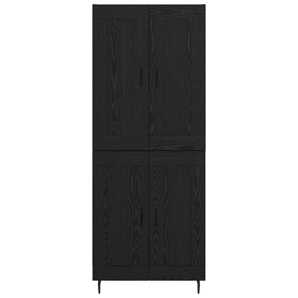 vidaXL Highboard 2 pcs Μαύρη Οξυά Σύνθετο Ξύλο και Γυαλί