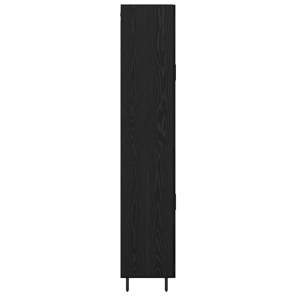 vidaXL Highboard 2 pcs Μαύρη Οξυά Σύνθετο Ξύλο και Γυαλί