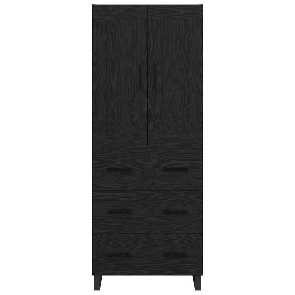 vidaXL Highboard Μαύρη Οξυά 69,5 x 34 x 180 εκ. Επεξεργασμένο ξύλο