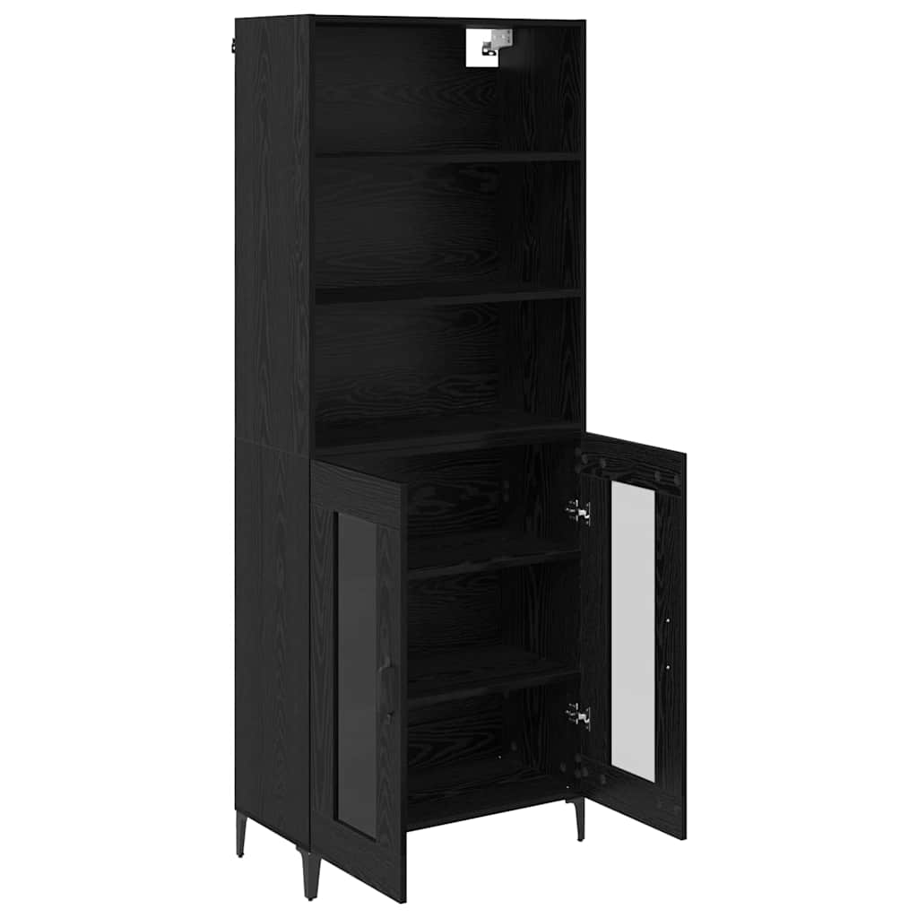 vidaXL Highboard Μαύρη Οξυά 69,5 x 34 x 180 εκ. Επεξεργασμένο ξύλο
