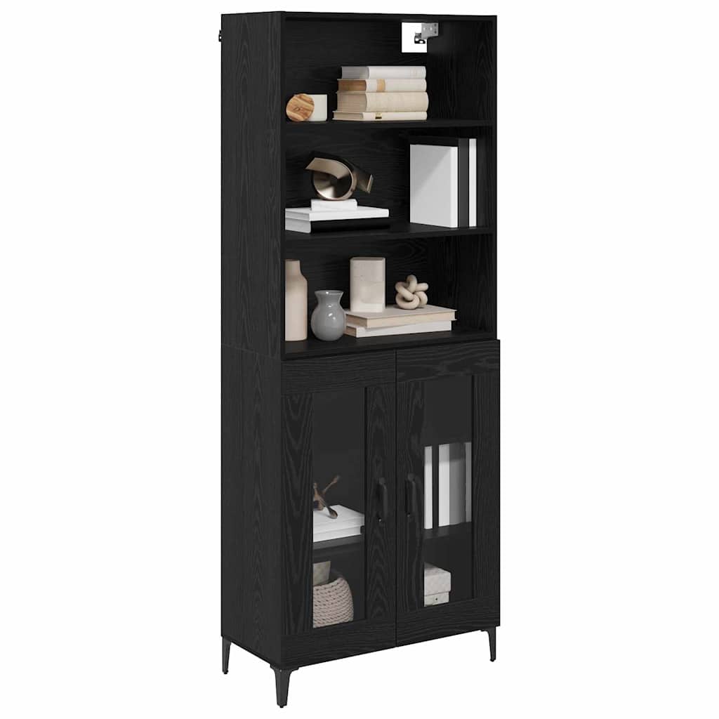 vidaXL Highboard Μαύρη Οξυά 69,5 x 34 x 180 εκ. Επεξεργασμένο ξύλο