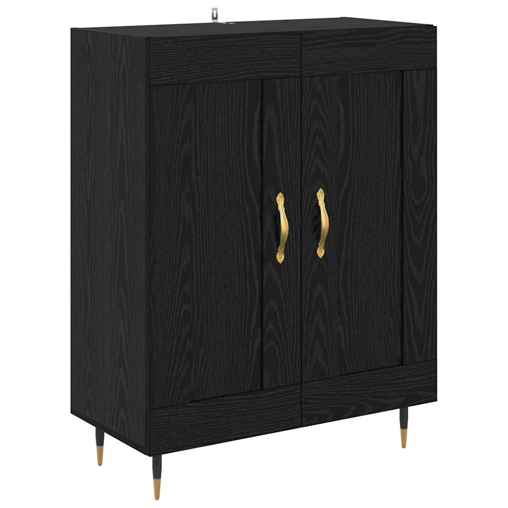 vidaXL Highboard Μαύρη δρυς 69,5 x 34 x 180 εκ. Επεξεργασμένο ξύλο
