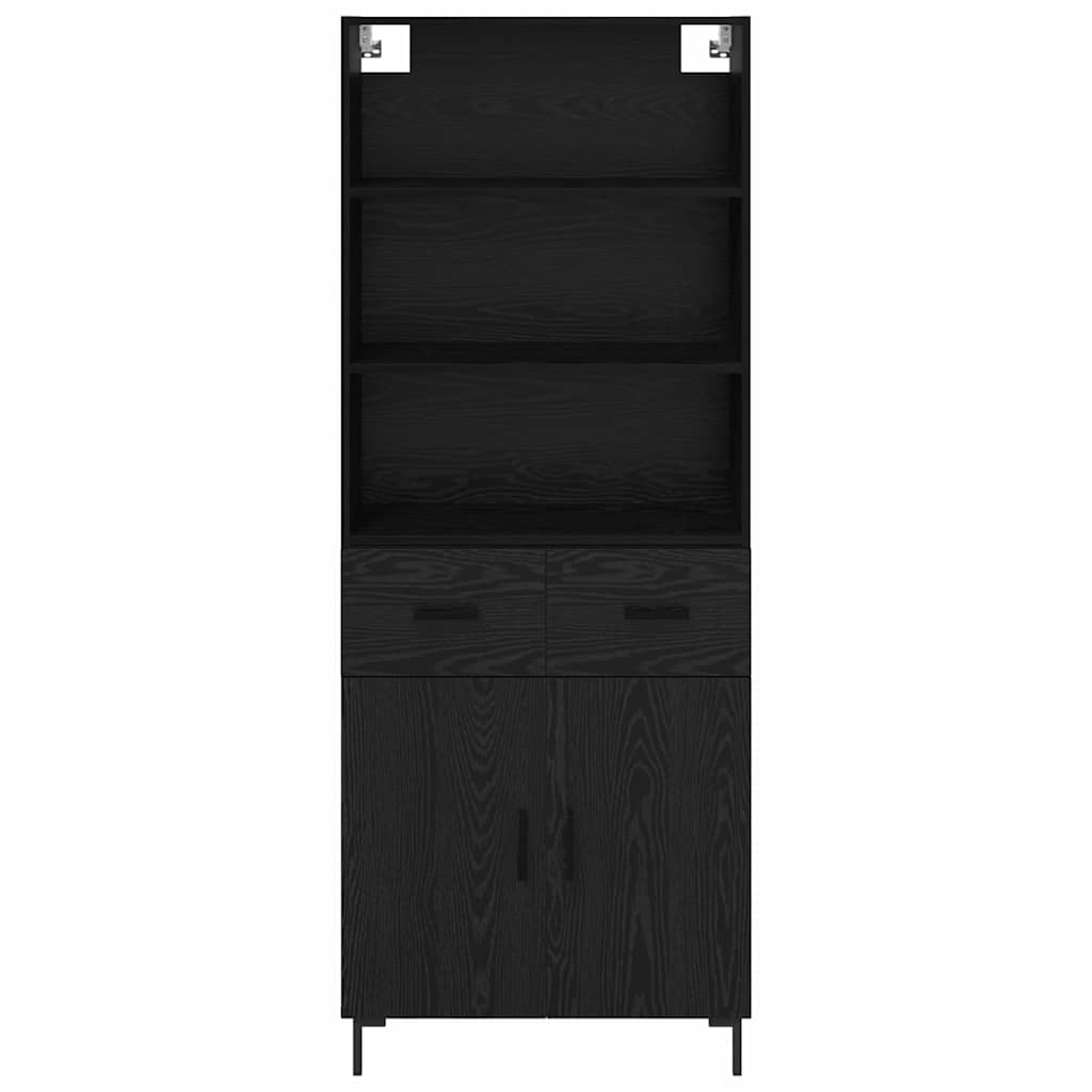 vidaXL Highboard Μαύρη Οξυά 69,5 x 34 x 180 εκ. Επεξεργασμένο ξύλο