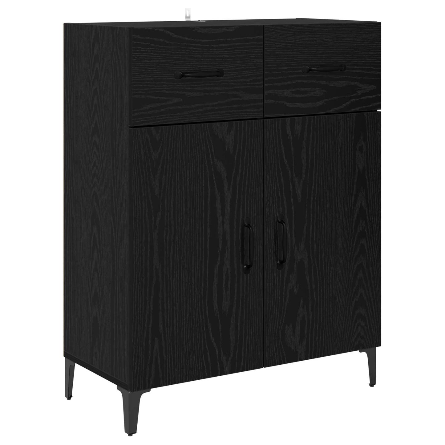 vidaXL Highboard Μαύρη Οξυά 69,5 x 34 x 180 εκ. Επεξεργασμένο ξύλο