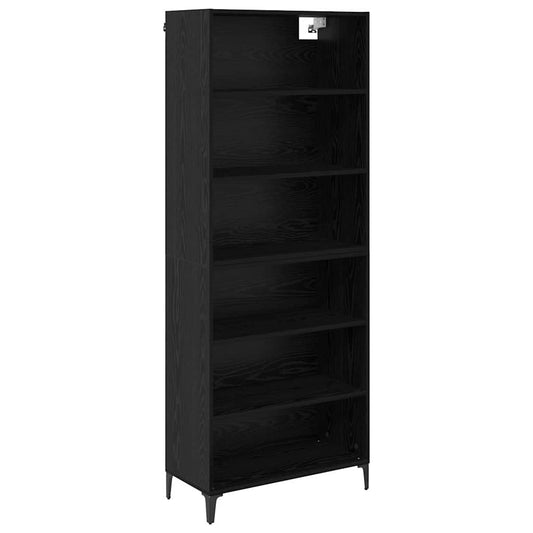 vidaXL Highboard Μαύρη Οξυά 69,5 x 34 x 180 εκ. Επεξεργασμένο ξύλο