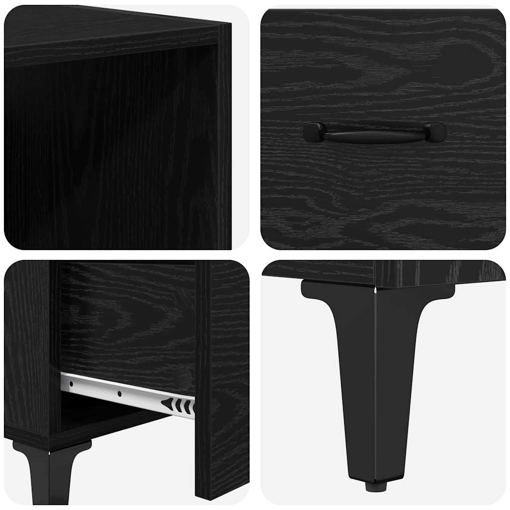 vidaXL Highboard Μαύρη Οξυά 69,5 x 34 x 180 εκ. Επεξεργασμένο ξύλο