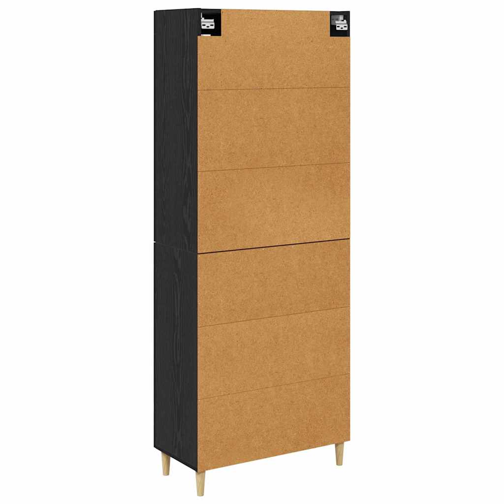 vidaXL Highboard Μαύρη Οξυά 69,5 x 34 x 180 εκ. Επεξεργασμένο ξύλο