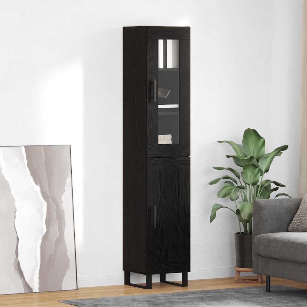 vidaXL Highboard Μαύρη Οξυά 69,5 x 34 x 180 εκ. Επεξεργασμένο ξύλο