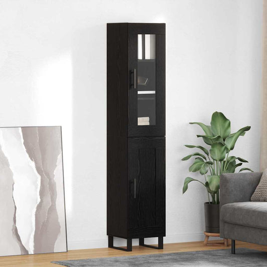 vidaXL Highboard Μαύρη Οξυά 69,5 x 34 x 180 εκ. Επεξεργασμένο ξύλο