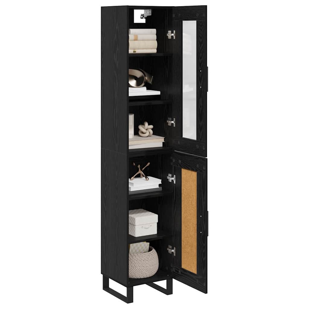 vidaXL Highboard Μαύρη Οξυά 69,5 x 34 x 180 εκ. Επεξεργασμένο ξύλο