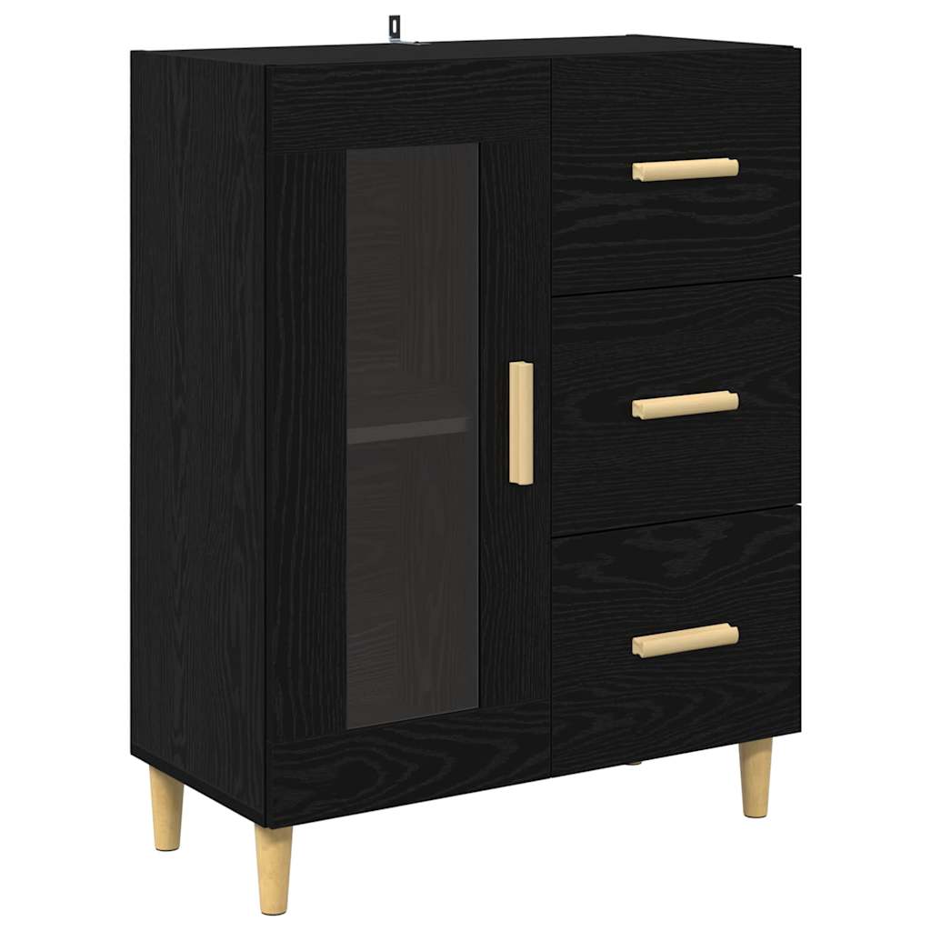vidaXL Highboard Επιτοίχιο 2 pcs Μαύρη Οξυά 69,5 x 34 x 180 εκ.