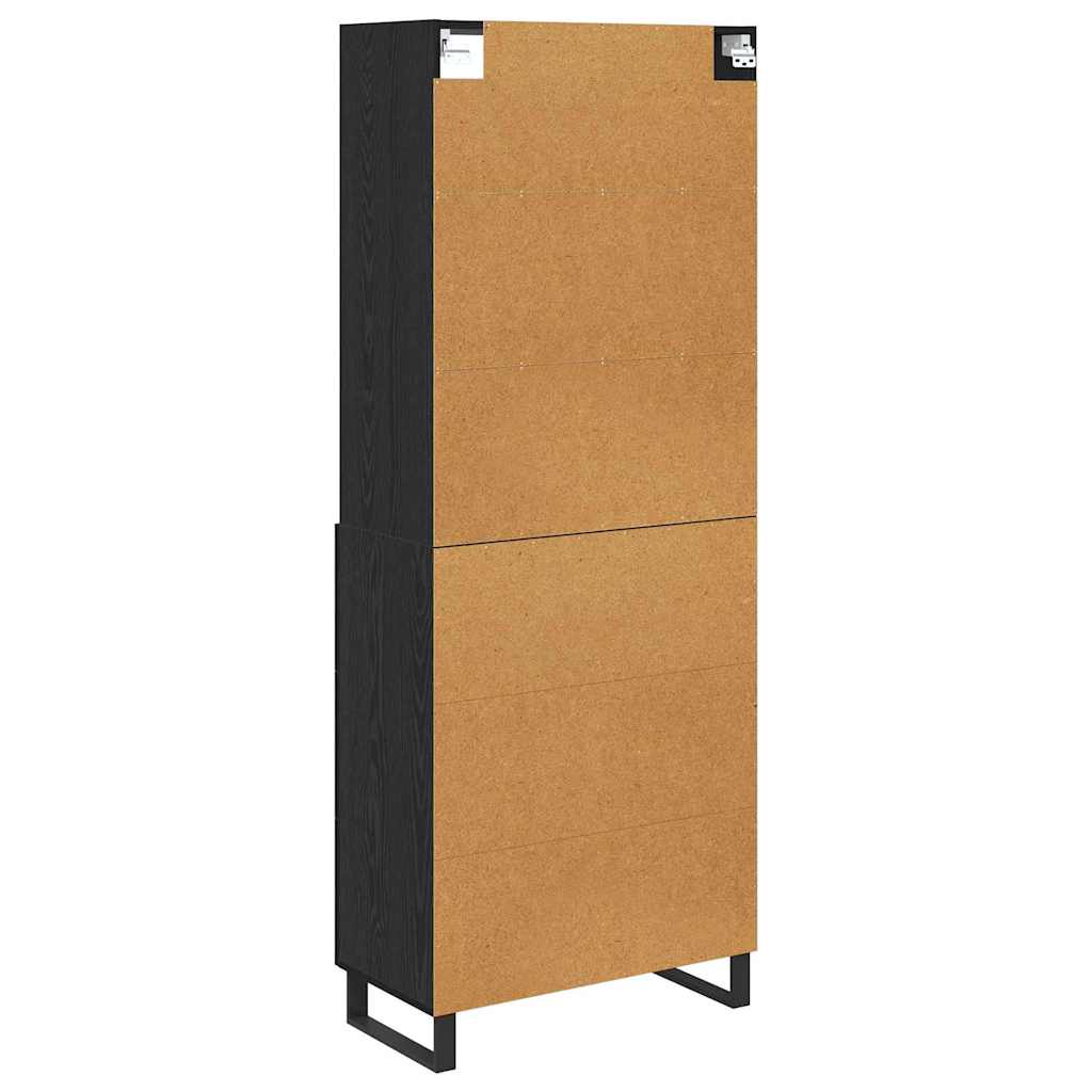 vidaXL Highboard Μαύρη Οξυά 69,5 x 34 x 180 εκ. Επεξεργασμένο ξύλο