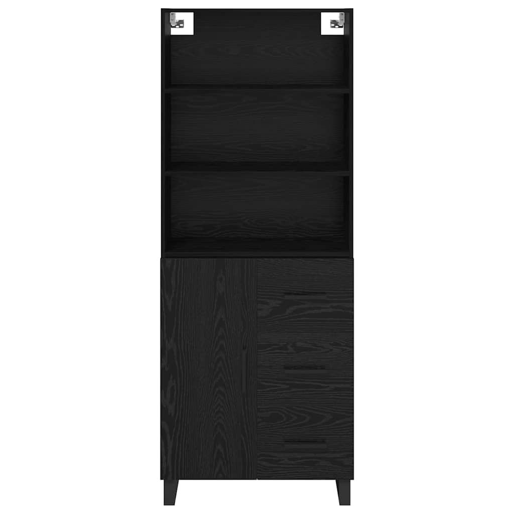 vidaXL Highboard Μαύρη Οξυά 69,5 x 34 x 180 εκ. Επεξεργασμένο ξύλο