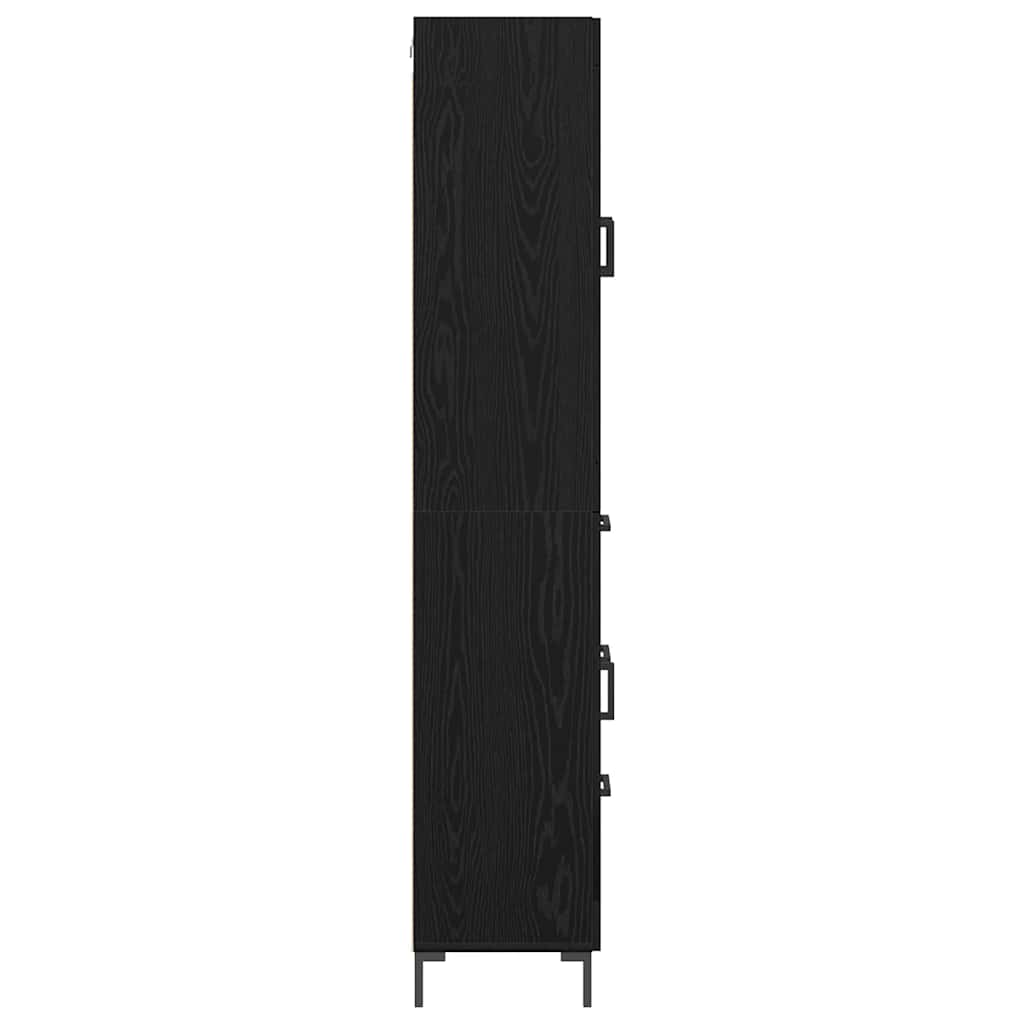 vidaXL Highboard Επιτοίχιο 2 pcs Μαύρη Οξυά 69,5 x 34 x 180 εκ.