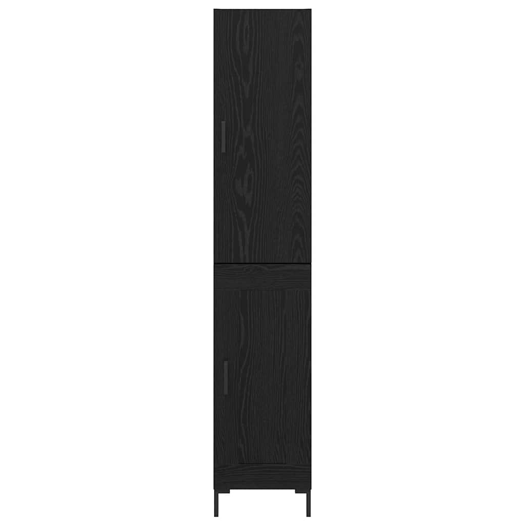 vidaXL Highboard Μαύρη Οξυά 34,5 x 34 x 180 εκ. Επεξεργασμένο ξύλο