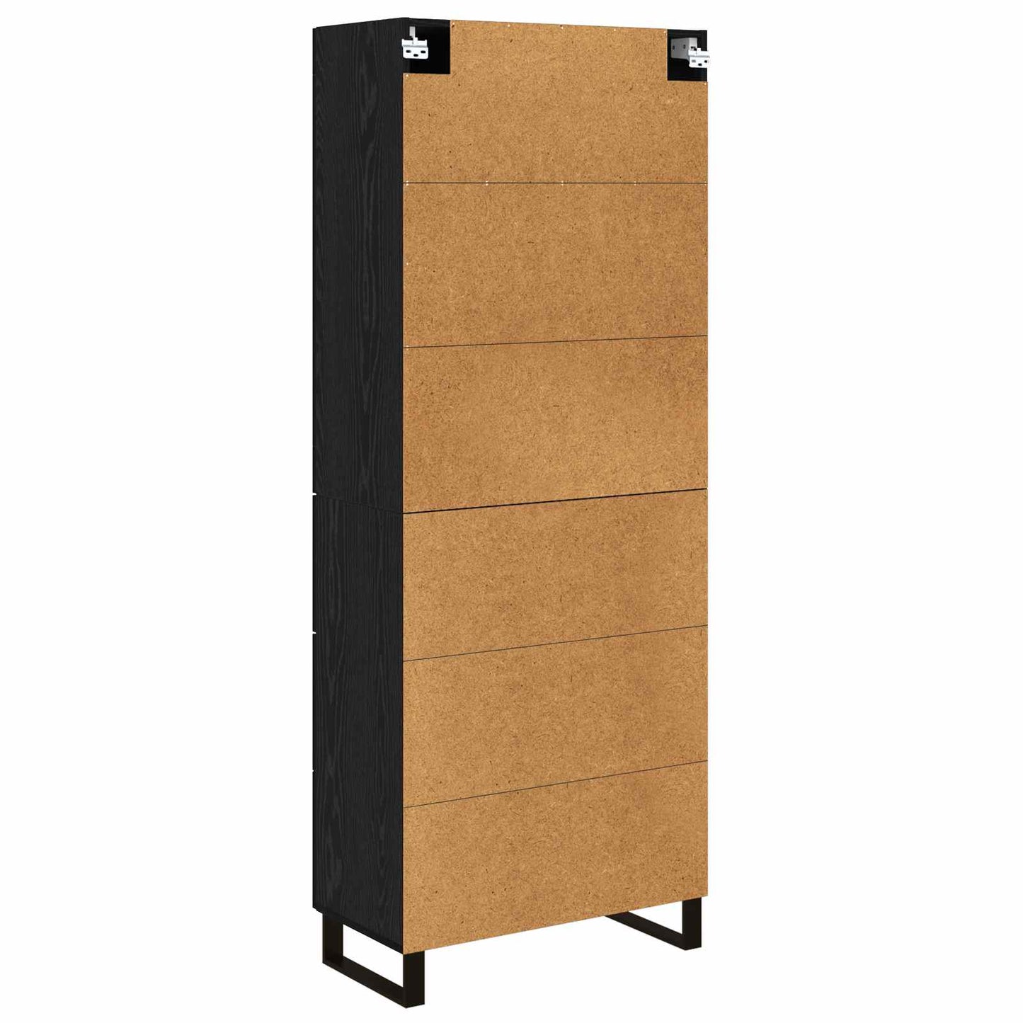 vidaXL Highboard με συρτάρι 2 pcs Μαύρη Οξυά Σύνθετο Ξύλο και Γυαλί