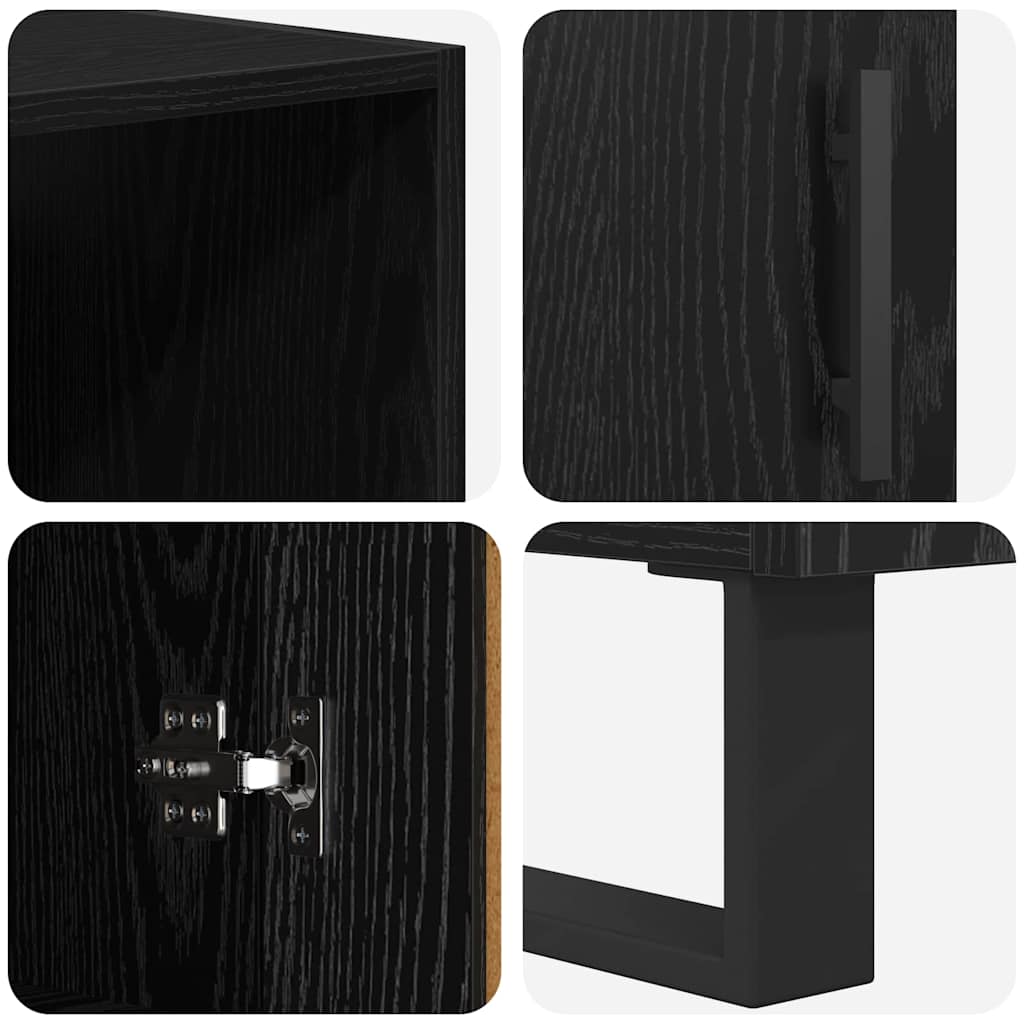 vidaXL Highboard Μαύρη Οξυά 69,5 x 34 x 180 εκ. Επεξεργασμένο ξύλο