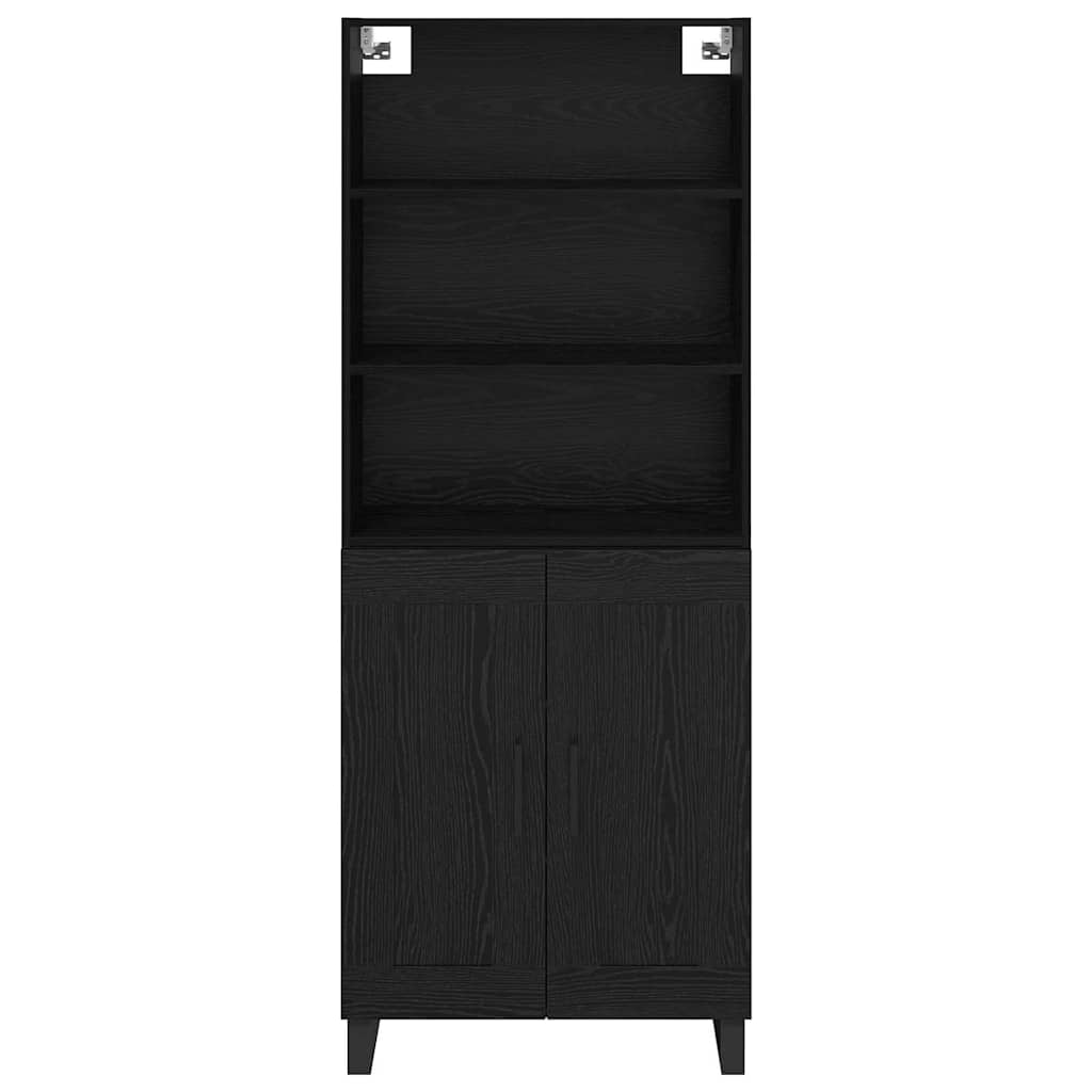 vidaXL Highboard Μαύρη Οξυά 69,5 x 34 x 180 εκ. Επεξεργασμένο ξύλο
