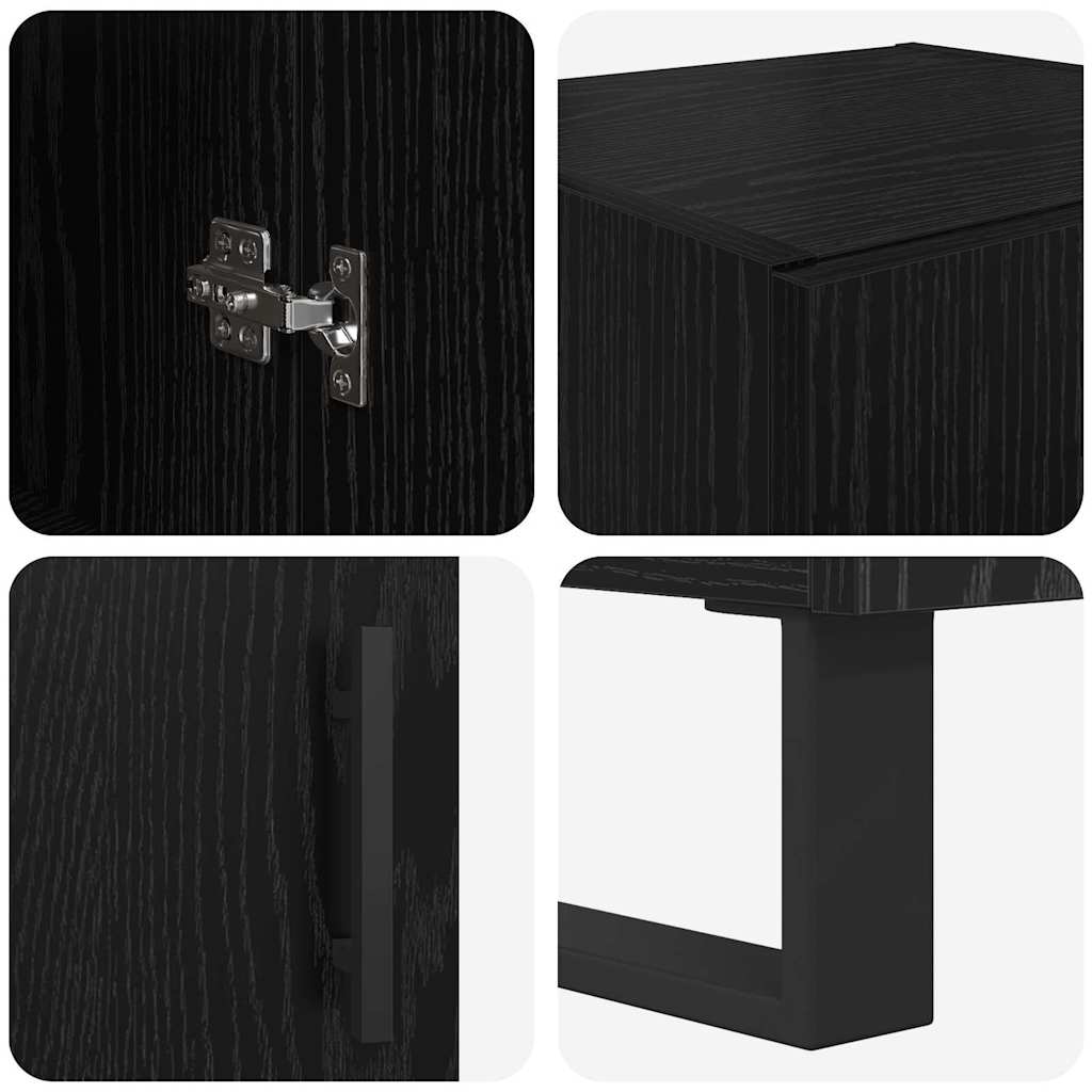 vidaXL Highboard Μαύρη Οξυά 69,5 x 34 x 180 εκ. Επεξεργασμένο ξύλο