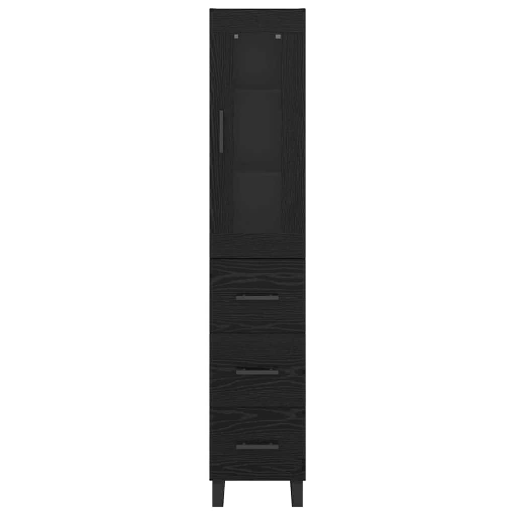 vidaXL Highboard Μαύρη Οξυά 69,5 x 34 x 180 εκ. Επεξεργασμένο ξύλο