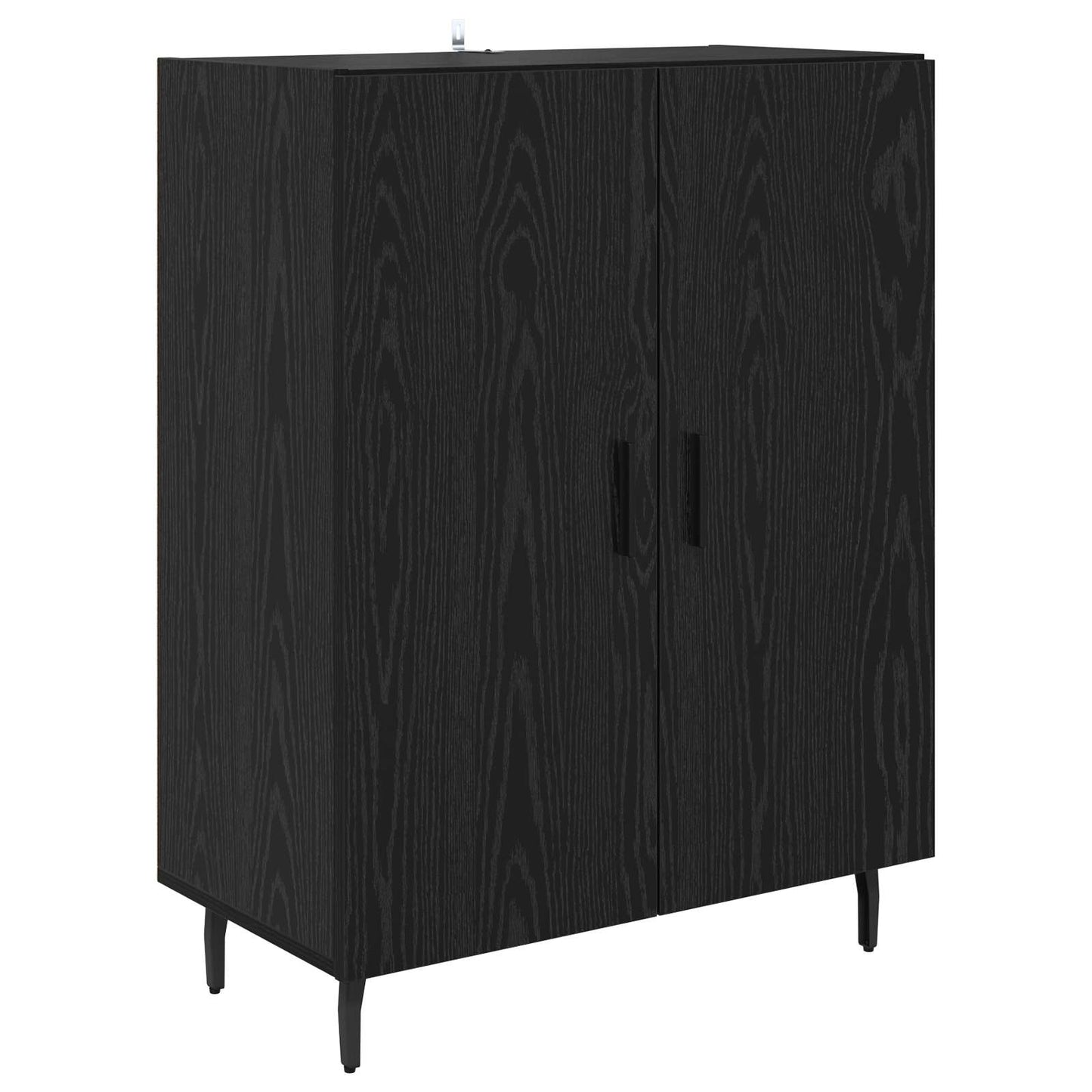 vidaXL Highboard 2 pcs Μαύρη Οξυά Σύνθετο Ξύλο και Γυαλί