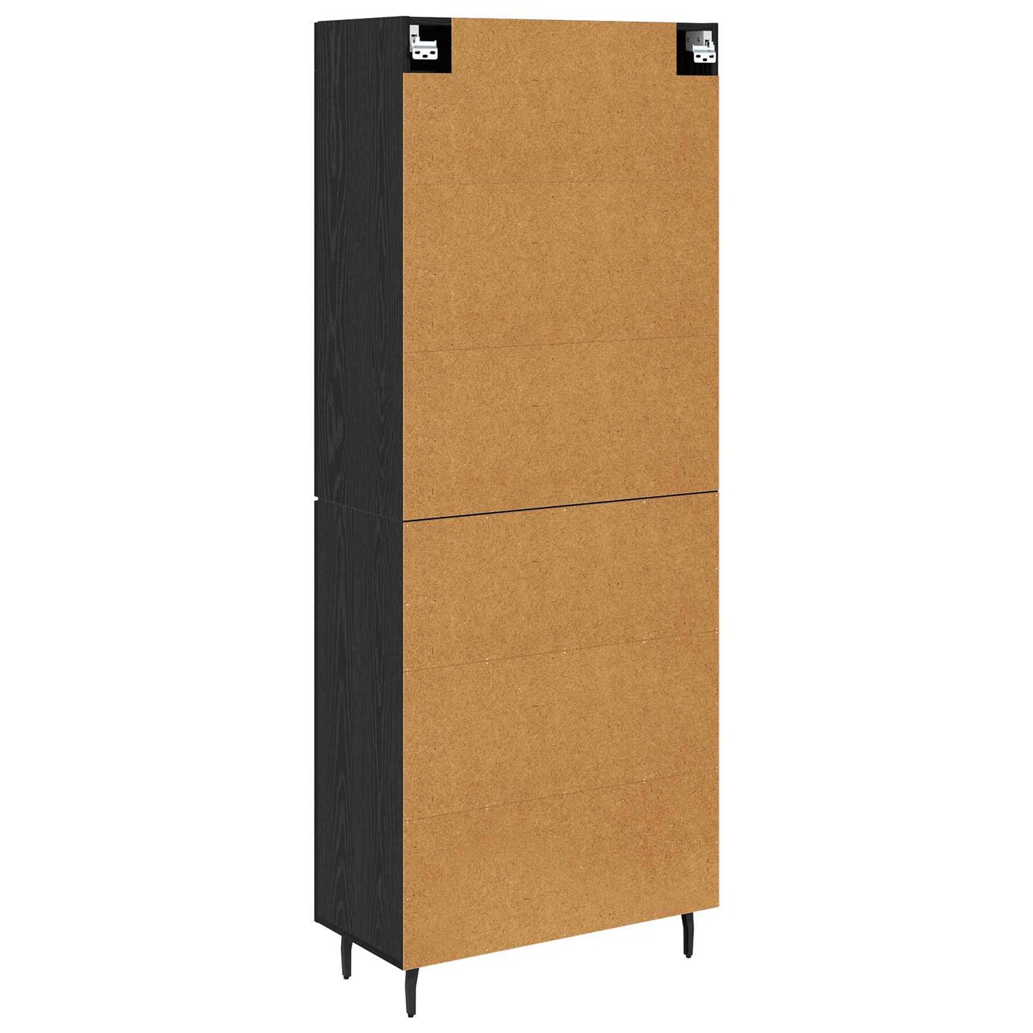 vidaXL Highboard 2 pcs Μαύρη Οξυά Σύνθετο Ξύλο και Γυαλί