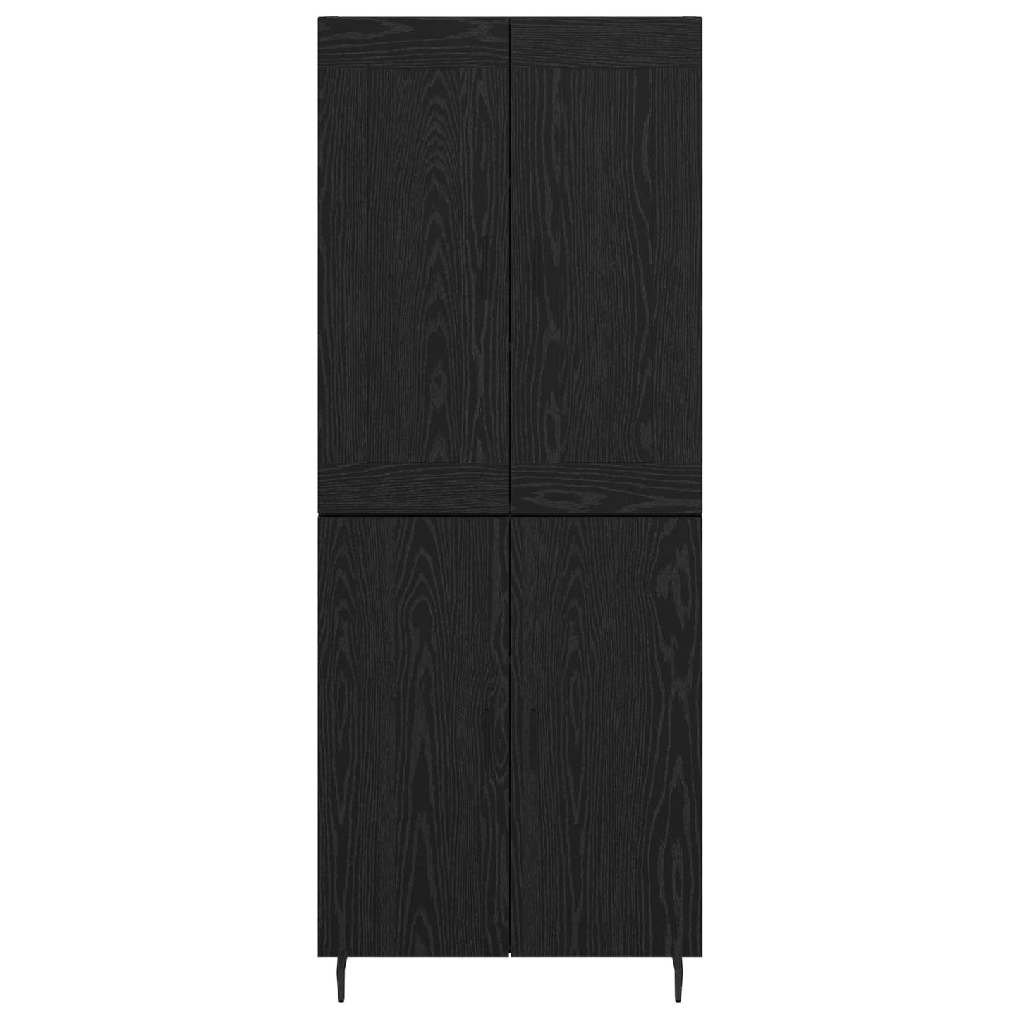 vidaXL Highboard 2 pcs Μαύρη Οξυά Σύνθετο Ξύλο και Γυαλί