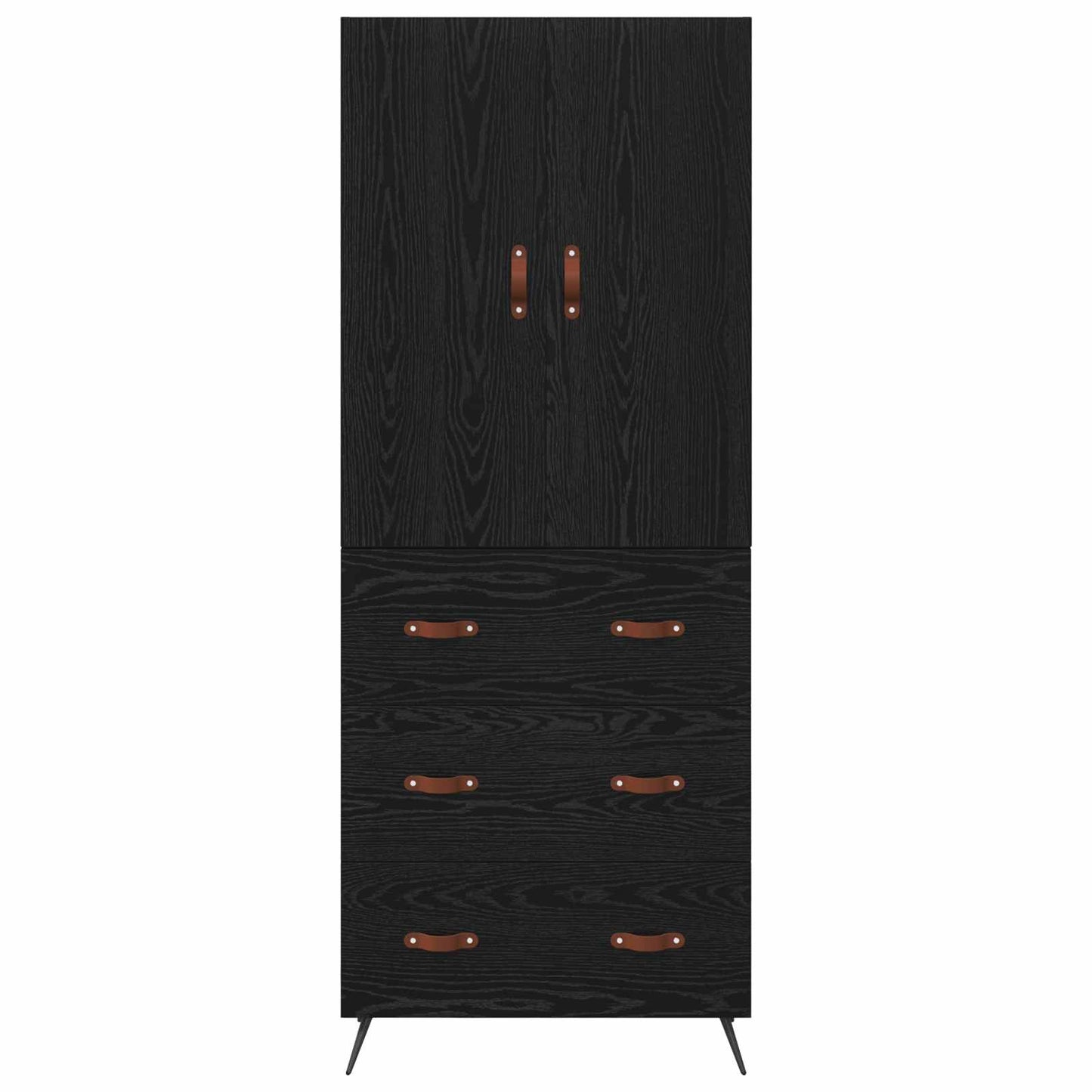 vidaXL Highboard Μαύρη Οξυά 69,5 x 34 x 180 εκ. Επεξεργασμένο ξύλο