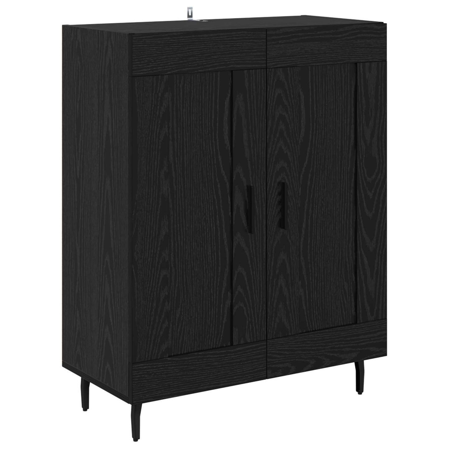 vidaXL Highboard 2 pcs Μαύρη Οξυά Σύνθετο Ξύλο και Γυαλί