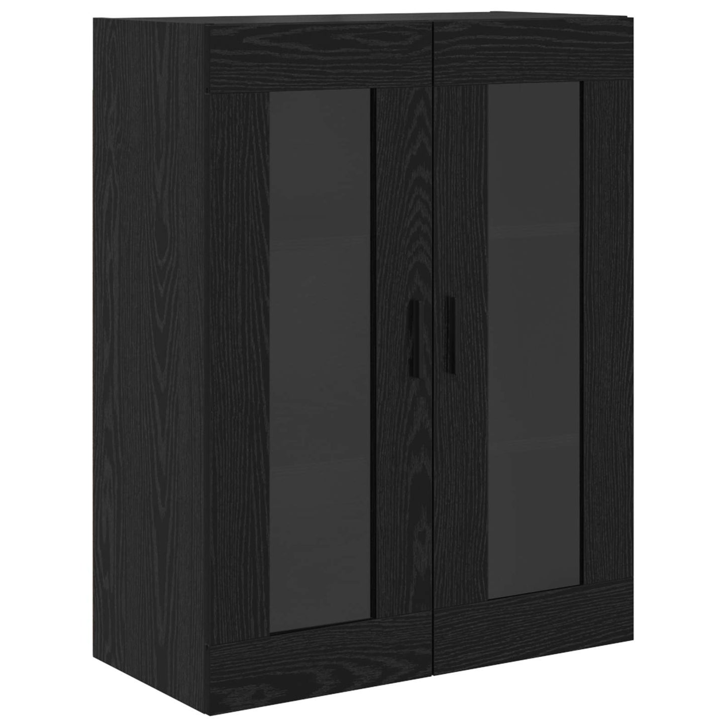 vidaXL Highboard 2 pcs Μαύρη Οξυά Σύνθετο Ξύλο και Γυαλί
