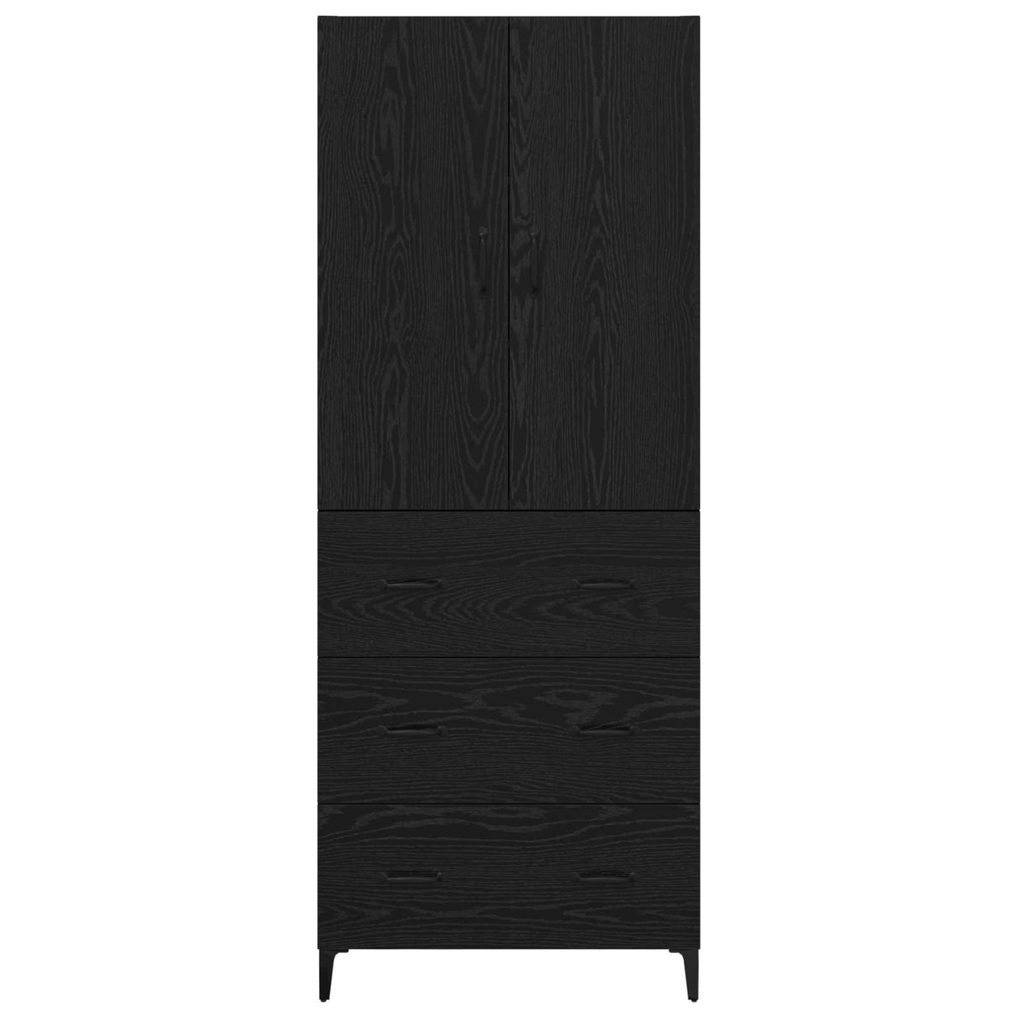 vidaXL Highboard Μαύρη Οξυά 69,5 x 34 x 180 εκ. Επεξεργασμένο ξύλο