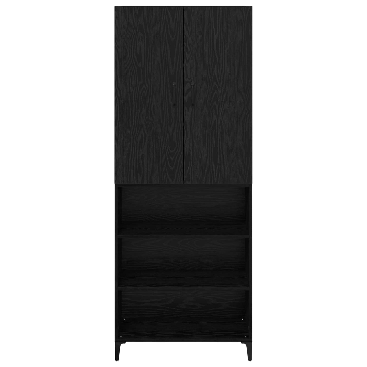 vidaXL Highboard Μαύρη Οξυά 69,5 x 34 x 180 εκ. Επεξεργασμένο ξύλο