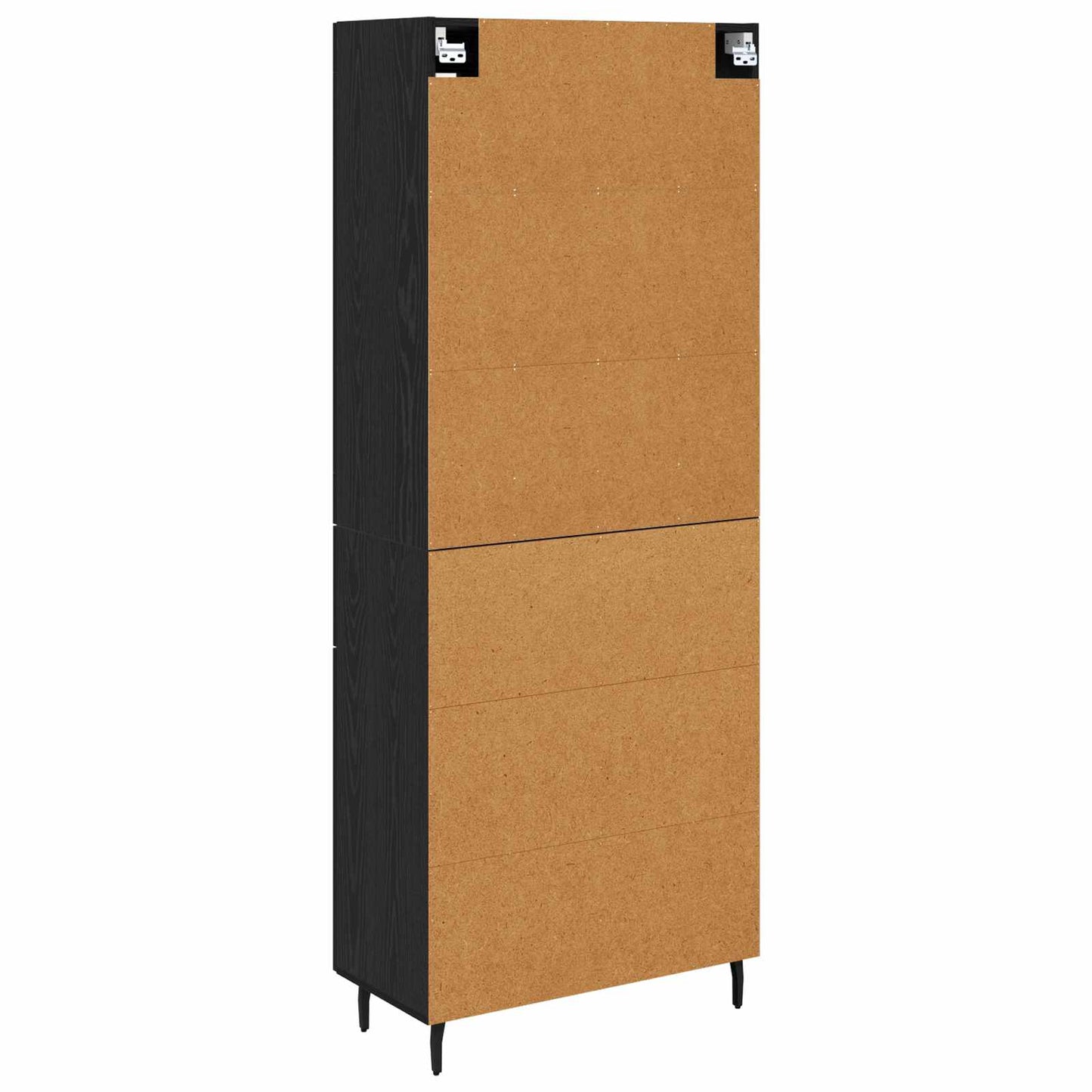 vidaXL Highboard με συρτάρι 2 pcs Μαύρη Οξυά Σύνθετο Ξύλο και Γυαλί