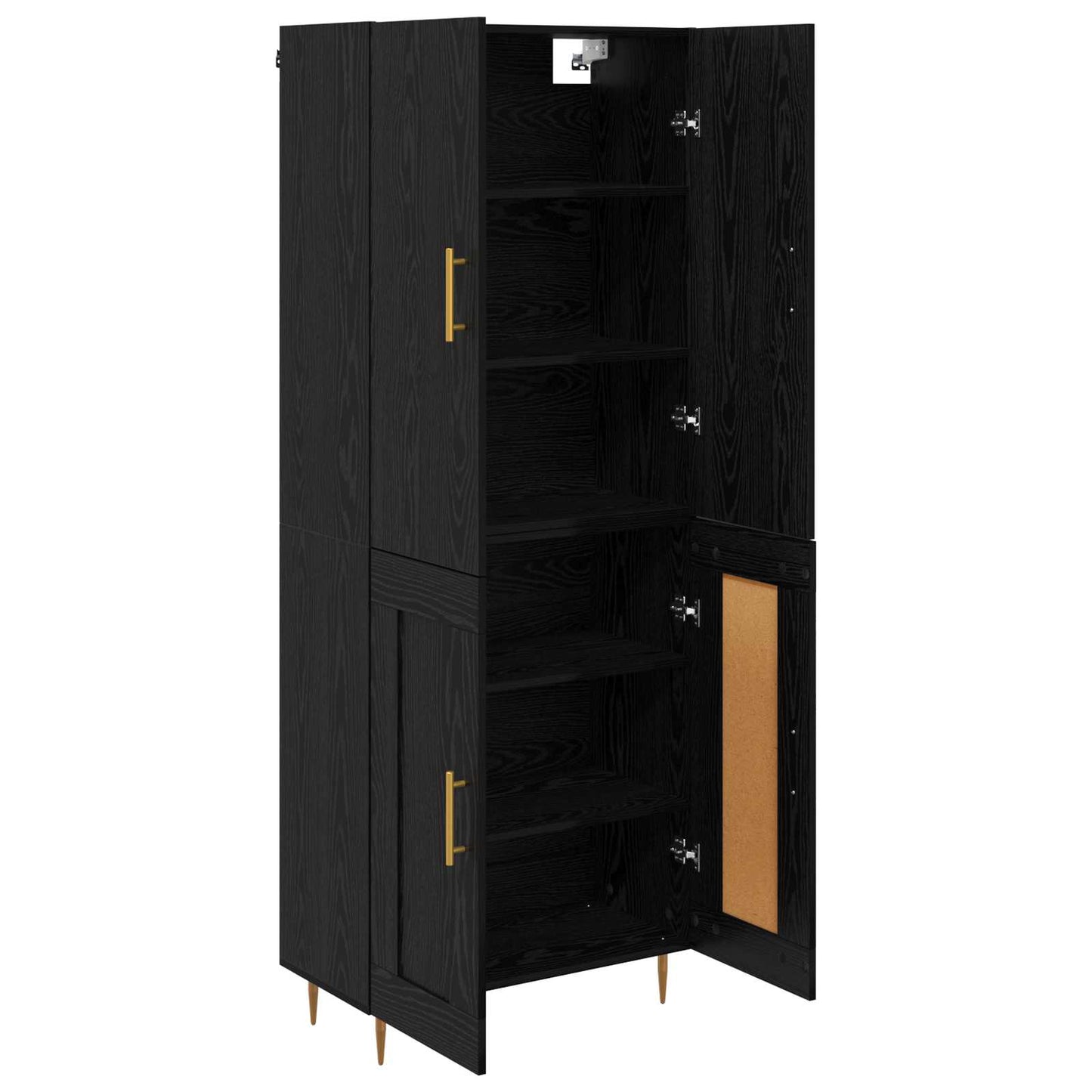vidaXL Highboard Μαύρη Οξυά 69,5 x 34 x 180 εκ. Επεξεργασμένο ξύλο