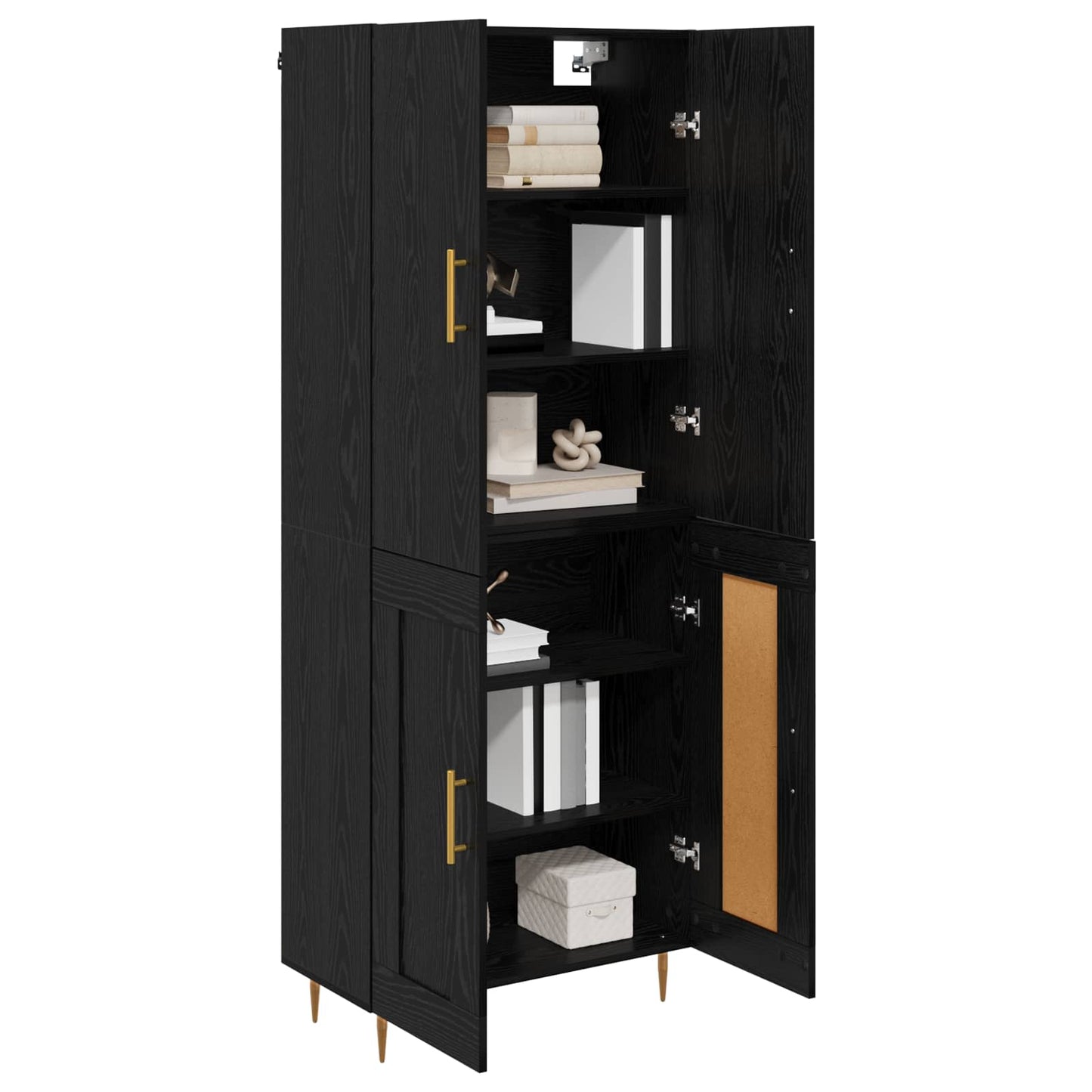 vidaXL Highboard Μαύρη Οξυά 69,5 x 34 x 180 εκ. Επεξεργασμένο ξύλο