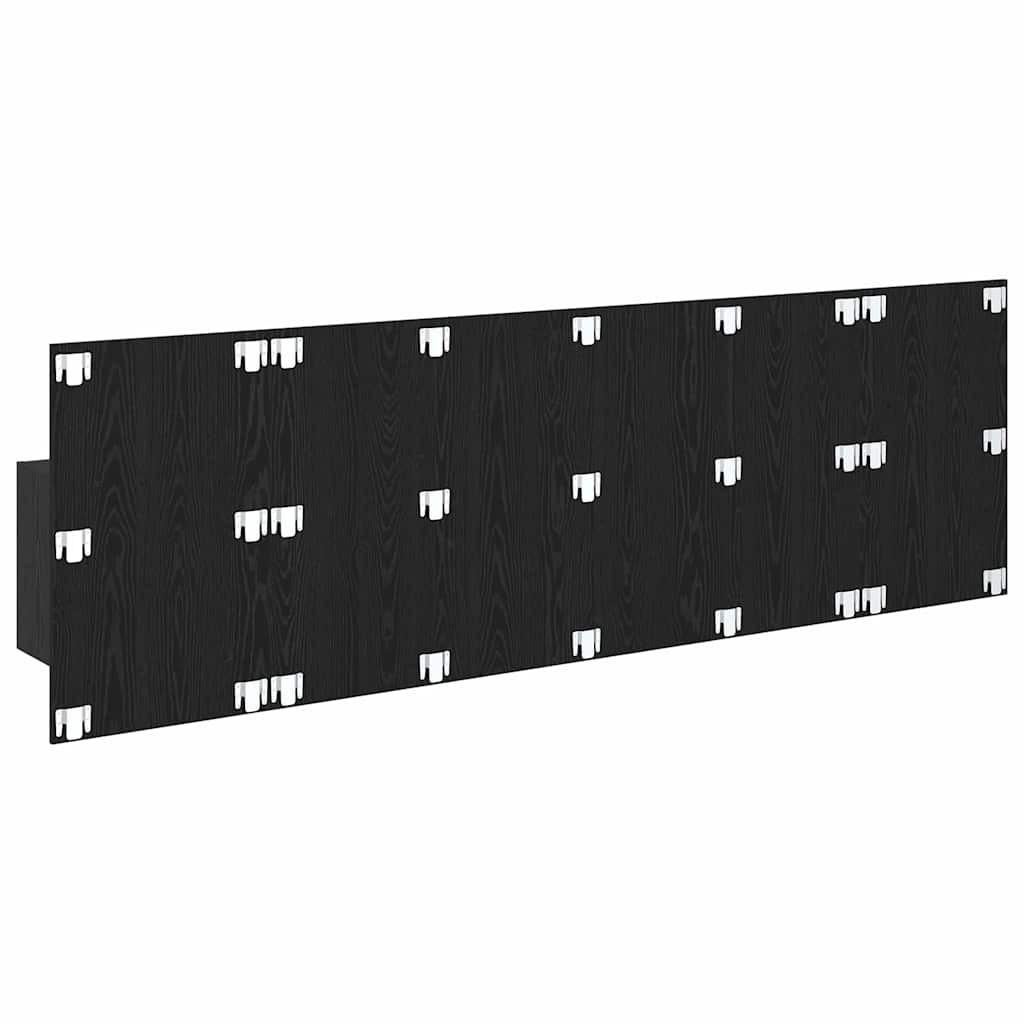 vidaXL Κεφαλάρι κρεβατιού με κομοδίνα με συρτάρι 3 pcs Μαύρη Οξυά