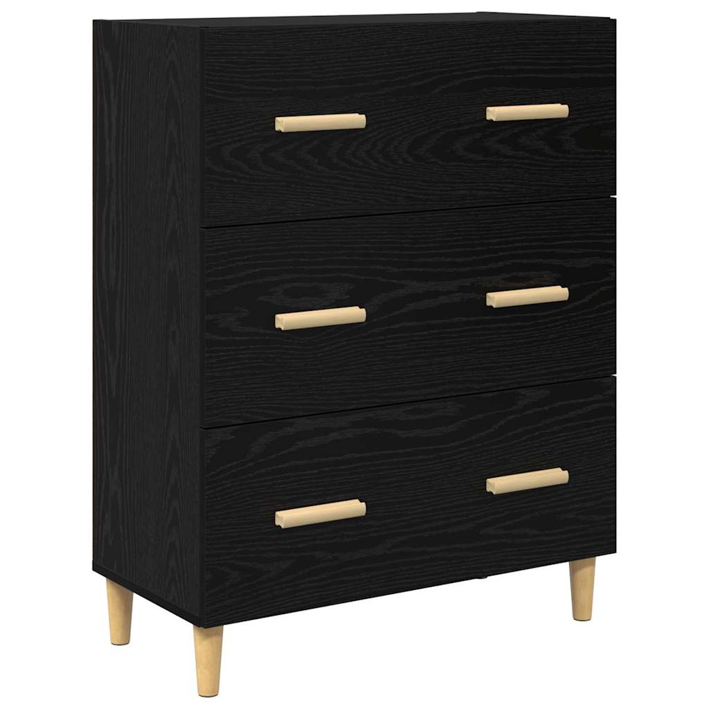 vidaXL Highboard Μαύρη Οξυά 69,5 x 34 x 180 εκ. Επεξεργασμένο ξύλο