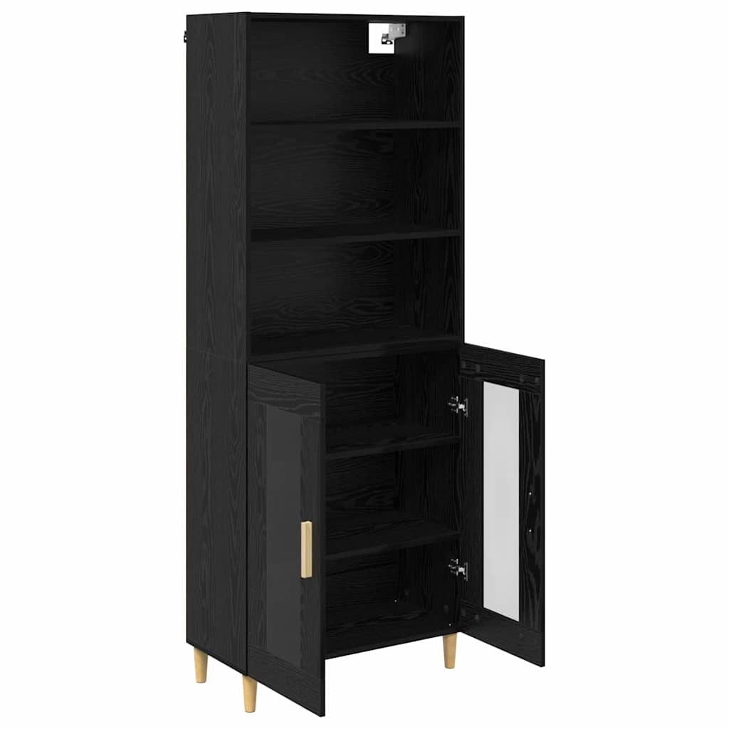 vidaXL Highboard Μαύρη Οξυά 69,5 x 34 x 180 εκ. Επεξεργασμένο ξύλο