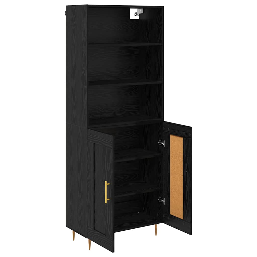 vidaXL Highboard Μαύρη Οξυά 69,5 x 34 x 180 εκ. Επεξεργασμένο ξύλο