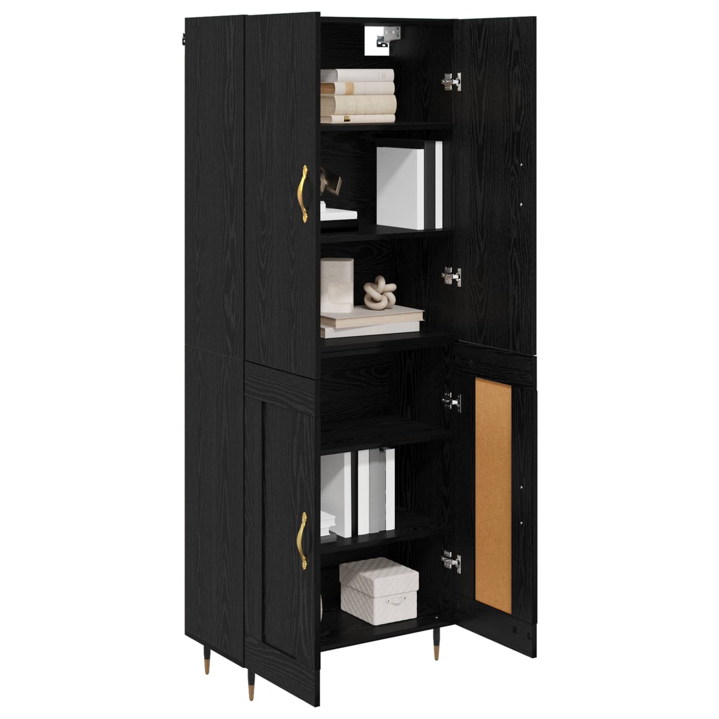 vidaXL Highboard Μαύρη Οξυά 69,5 x 34 x 180 εκ. Επεξεργασμένο ξύλο