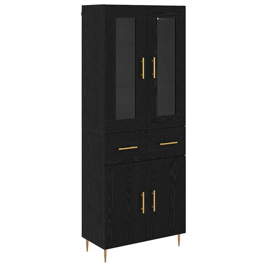 vidaXL Highboard 2 τμχ. Μαύρη Οξυά 69,5 x 34 x 180 εκ.
