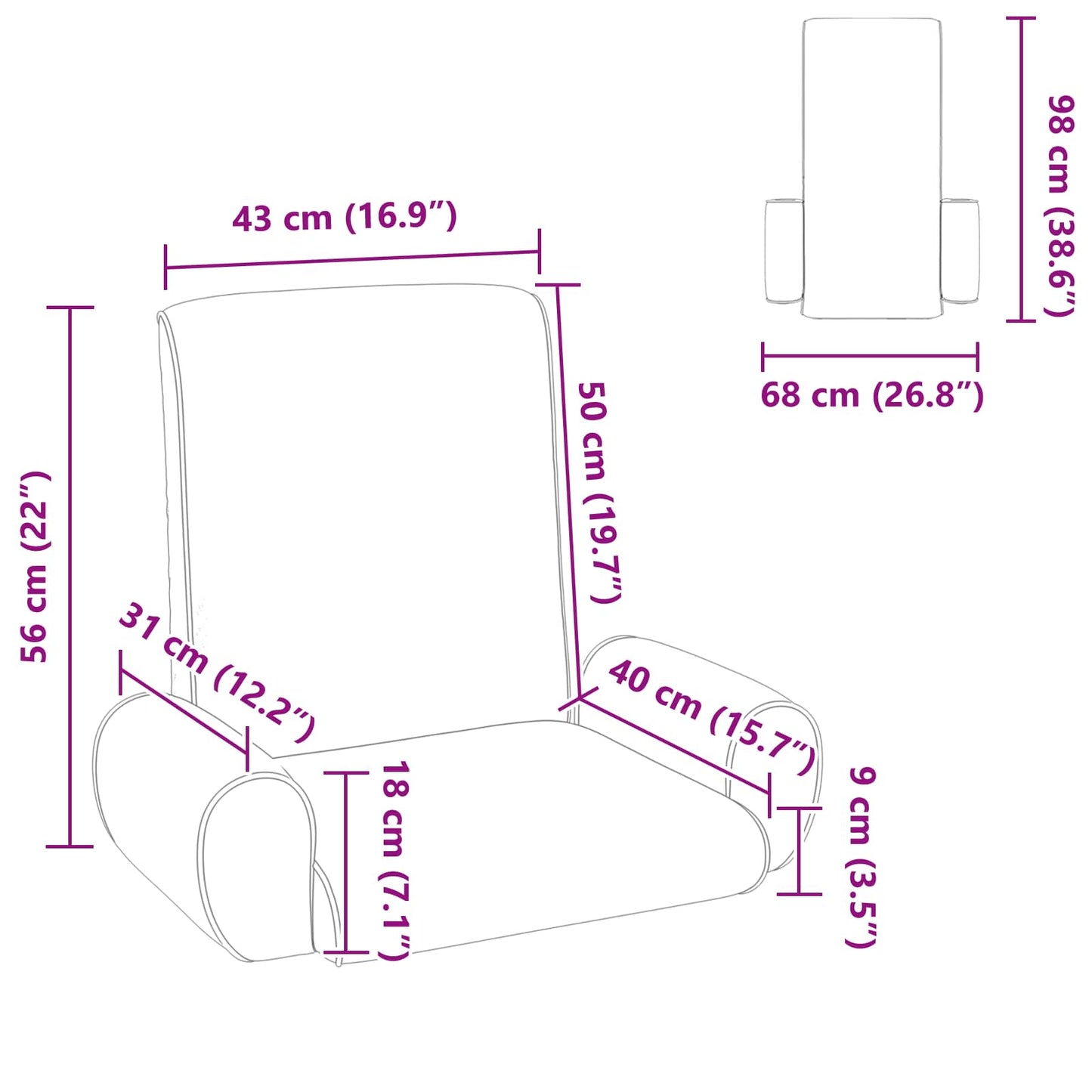 vidaXL Καρέκλα Δαπέδου Μαύρο 68 x 51 x 56 εκ Τρανές Βελούδο