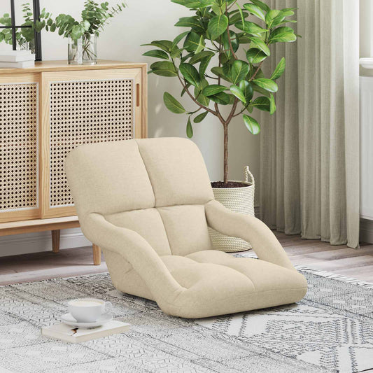 vidaXL Ρυθμιζόμενη Πολυθρόνα Δαπέδου Κρεμ 58 x 62 x 58 εκ Ύφασμα