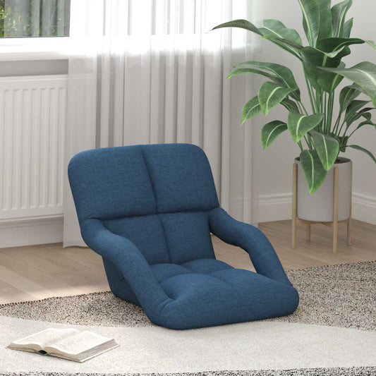 vidaXL Ρυθμιζόμενη Πολυθρόνα Δαπέδου Μπλε 58 x 62 x 58 εκ Ύφασμα