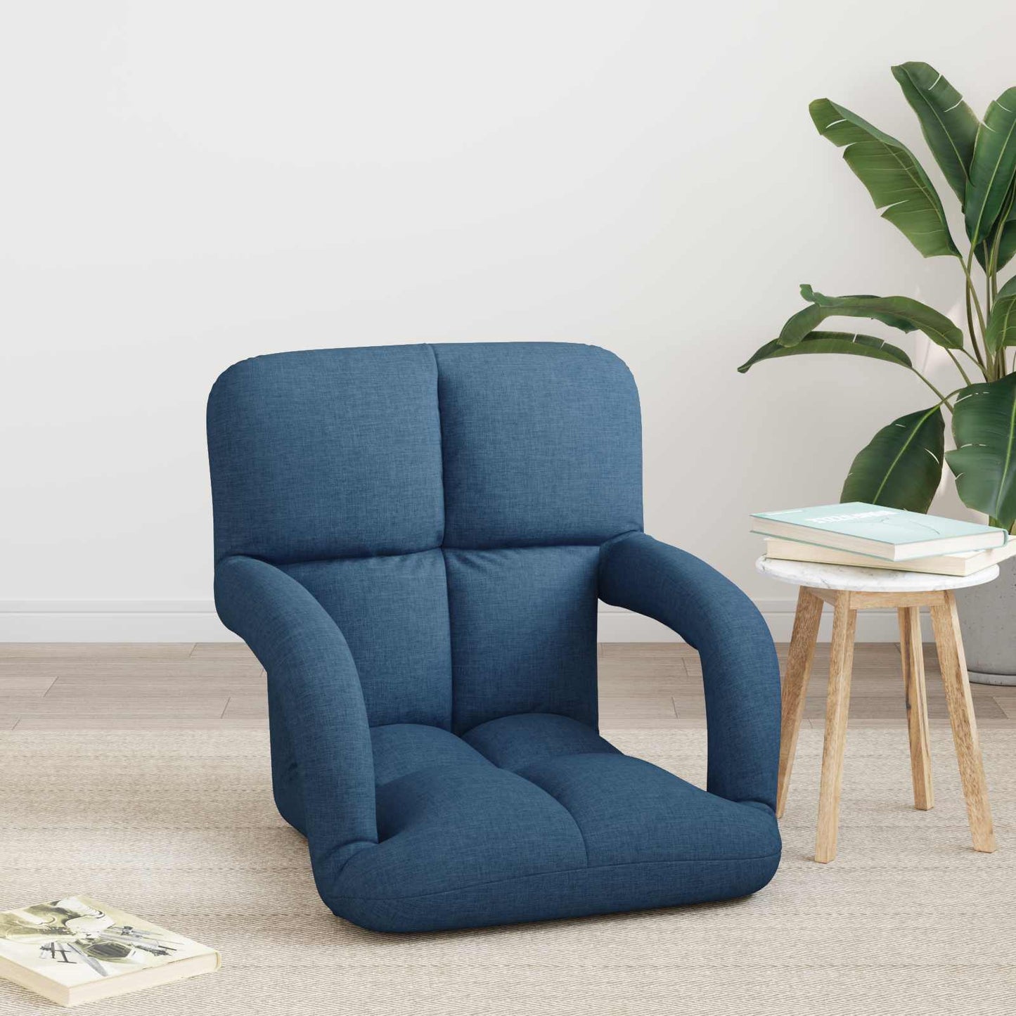 vidaXL Ρυθμιζόμενη Πολυθρόνα Δαπέδου Μπλε 58 x 62 x 58 εκ Ύφασμα