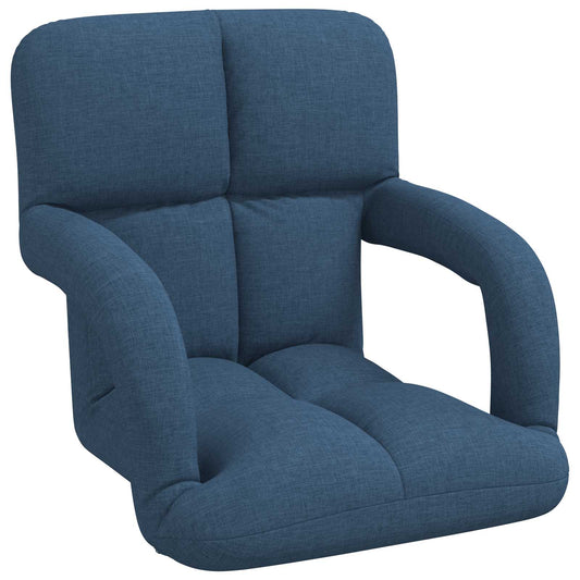vidaXL Ρυθμιζόμενη Πολυθρόνα Δαπέδου Μπλε 58 x 62 x 58 εκ Ύφασμα